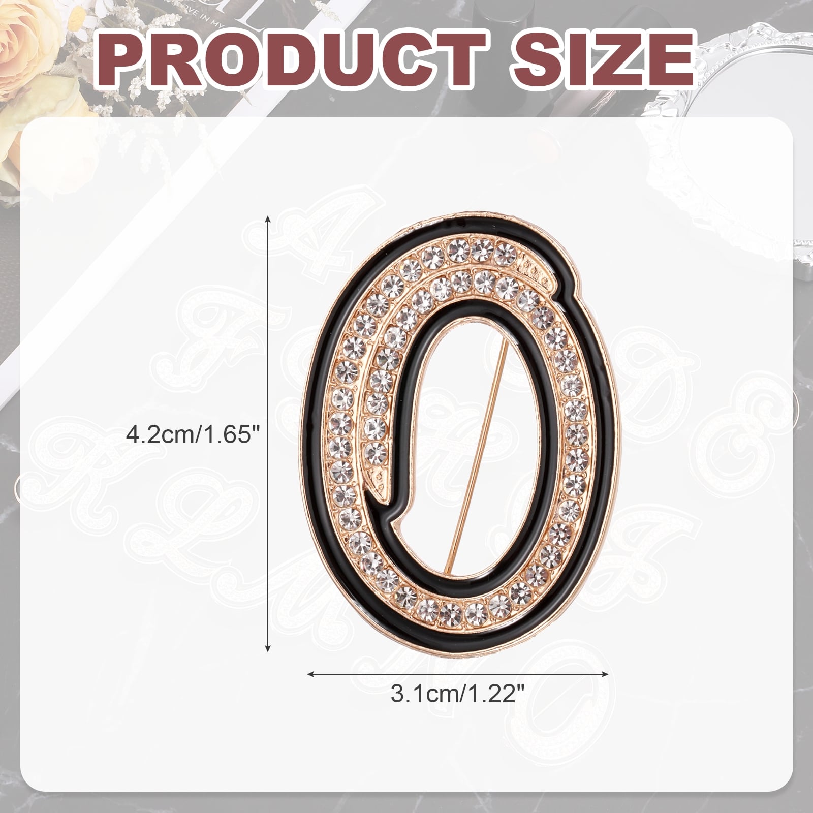 Rhinestone Letter Brooch Pins, Initial Letter A Broaches Lapel Pin, Gold Tone - Gold Tone