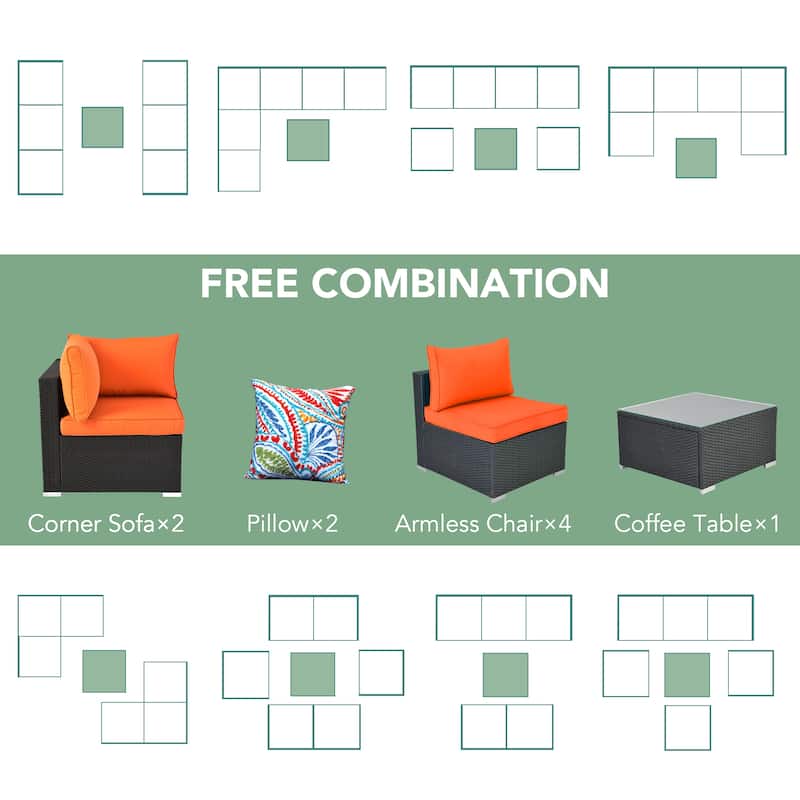 Outdoor 7-Piece Sofa Seating Group with Cushions