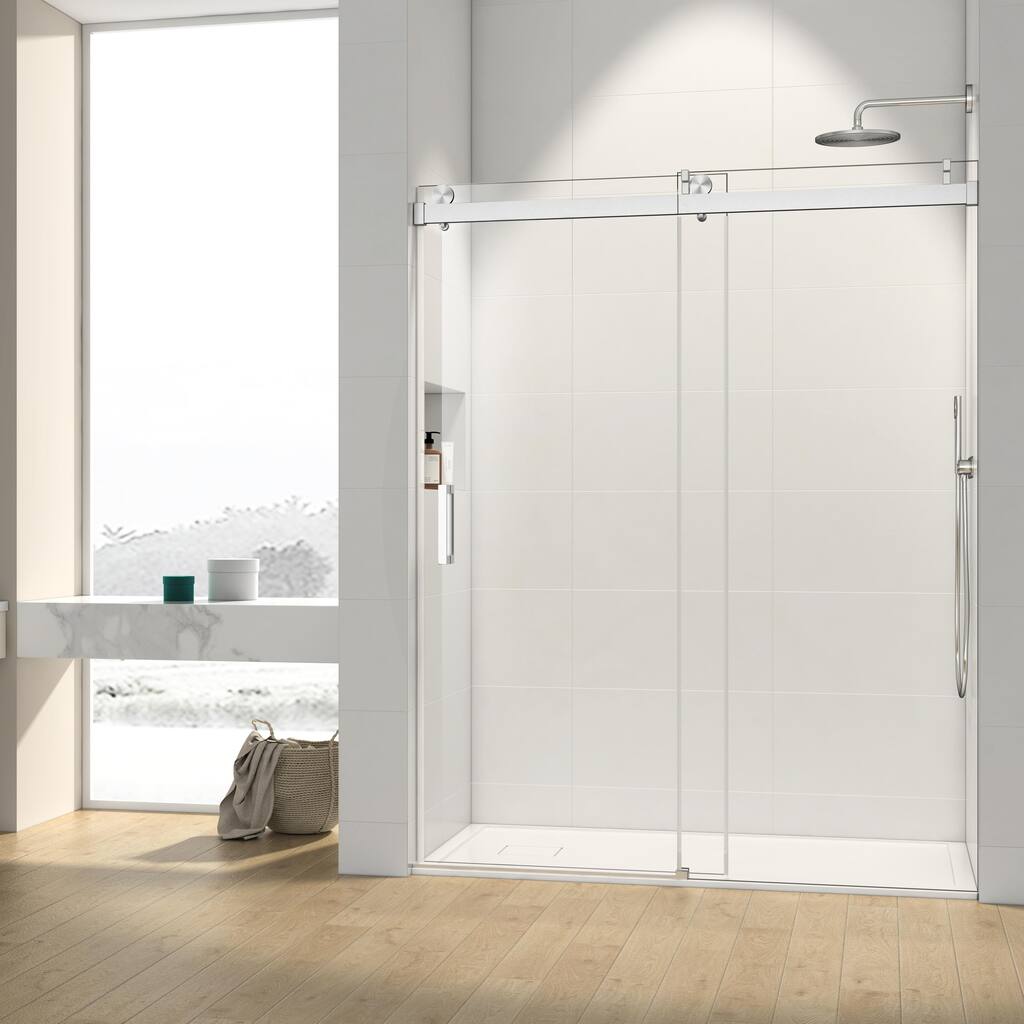 Frameless Sliding Shower Door with Reversible for Left or Right Opening