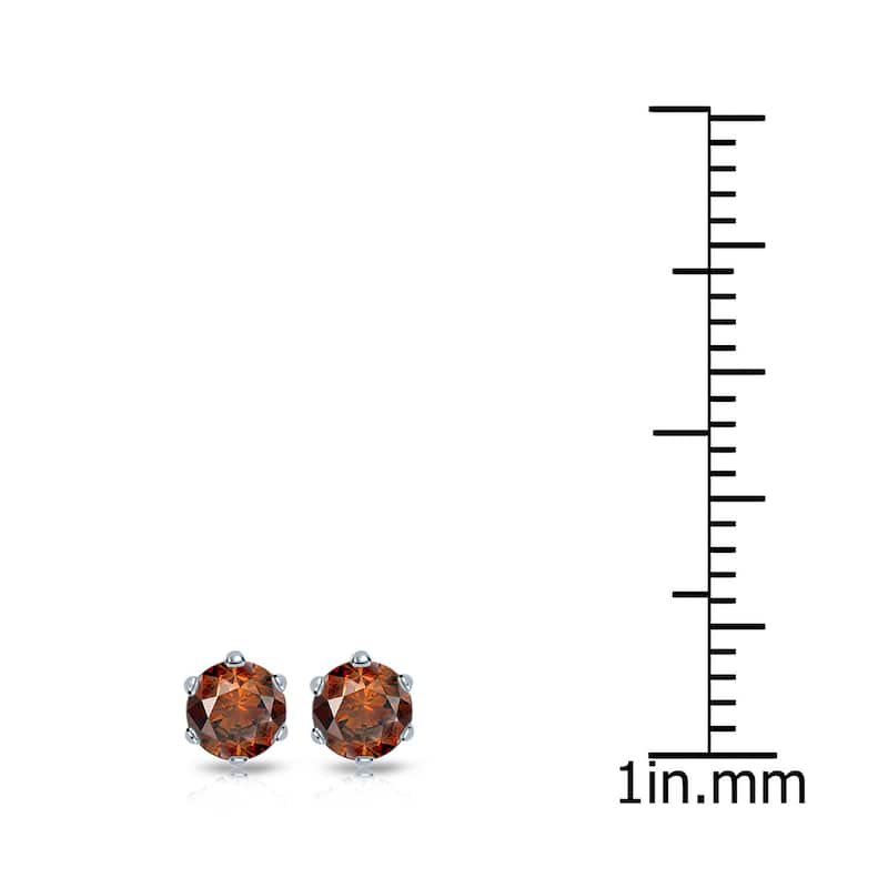 Auriya 14k Gold 1/3ctw Brown Diamond Stud Earrings 6-prong