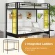preview thumbnail 8 of 8, Gymax Twin Over Futon Bunk Bed Convertible Couch & Bed w/ Safety