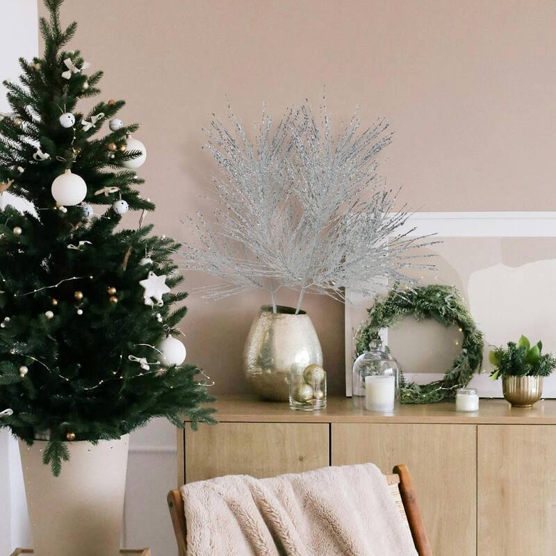26" Silver Pine Artificial Christmas Pick
