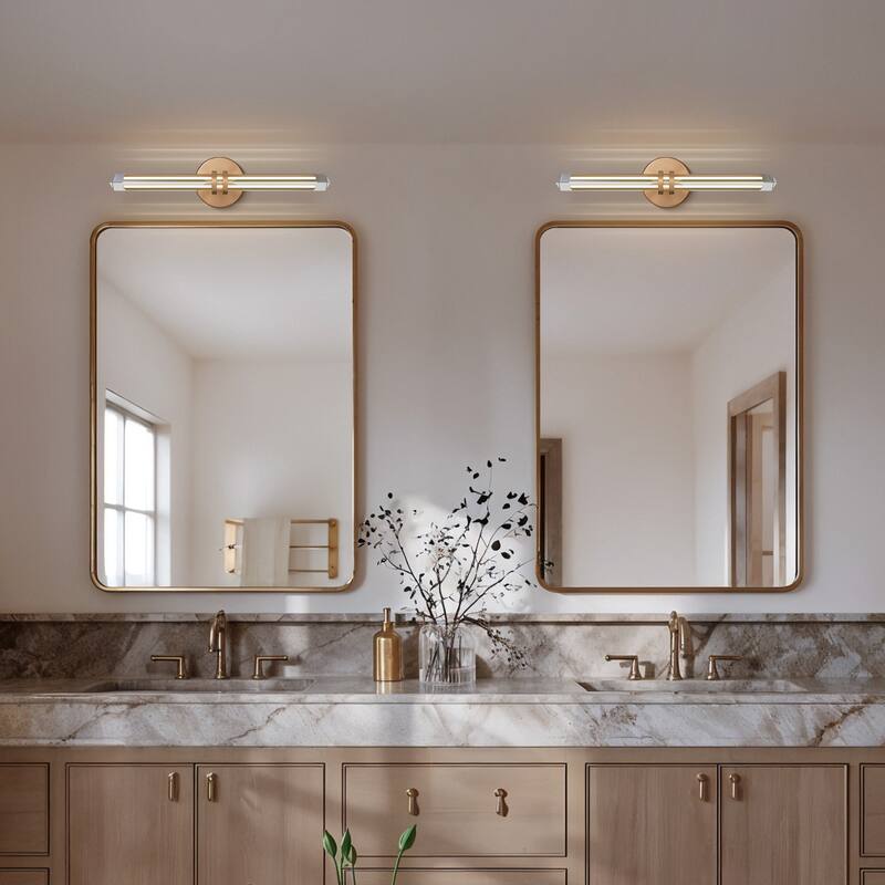 KAYLA 18/24-inch -Triangular Pyramid Crystal Vanity Light - Copper Single Pack