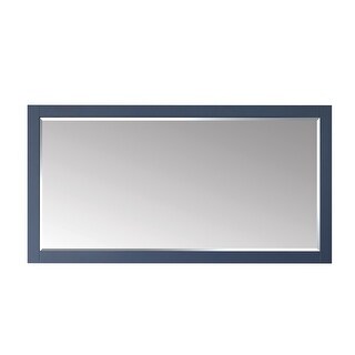 Florence 72 Inch Rectangular Bathroom Vanity Framed Wall Mirror In Blue - 72 inches