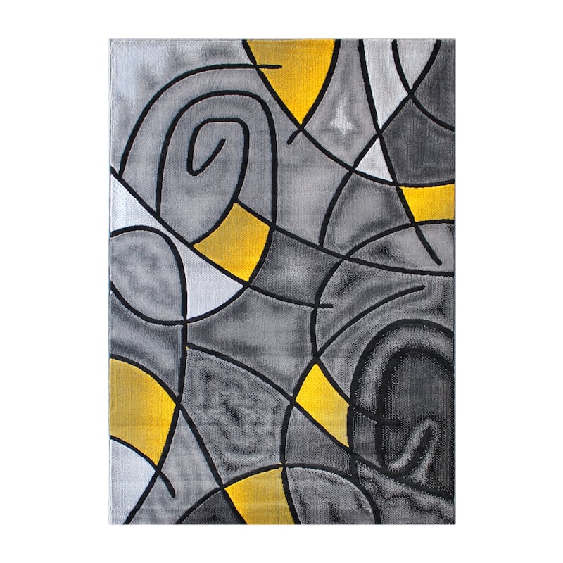 Modern Olefin Accent Area Rug - Abstract Pattern