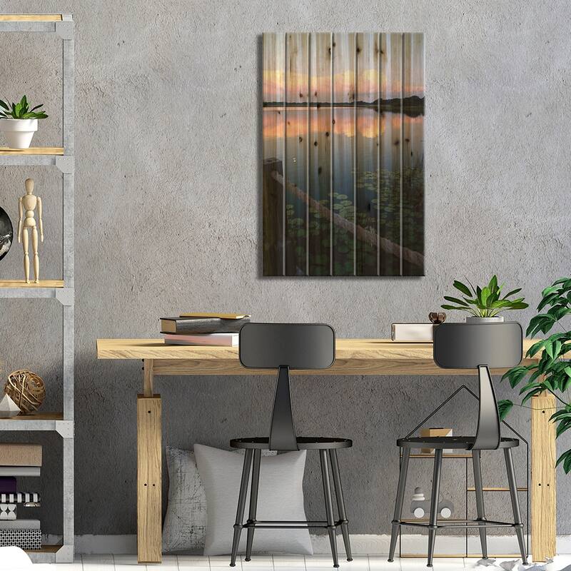 Evening At The Lake II Print On Wood by Bruce Nawrocke - Multi-Color