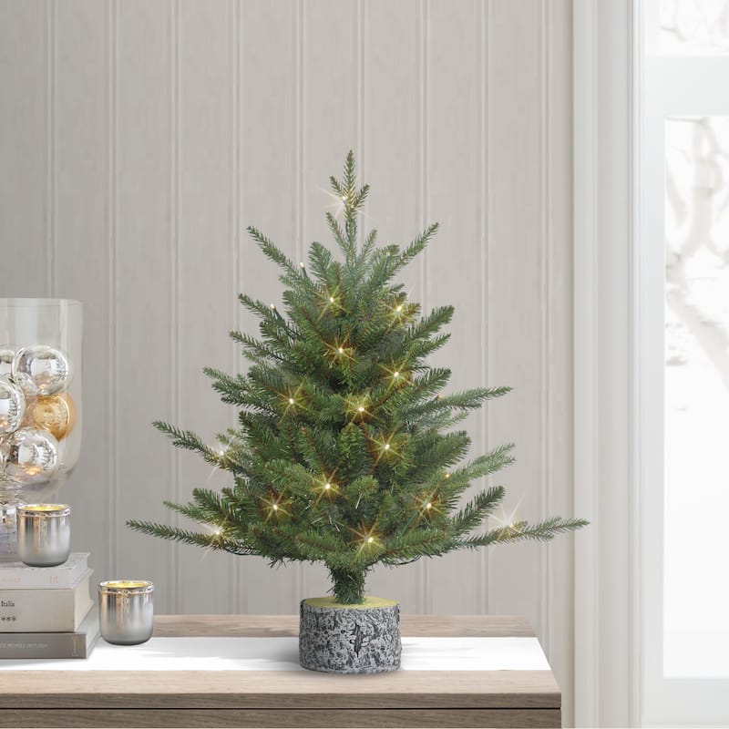 Puleo International 2 ft. Pre-Lit Battery-Operated Potted Tree - 2 Foot