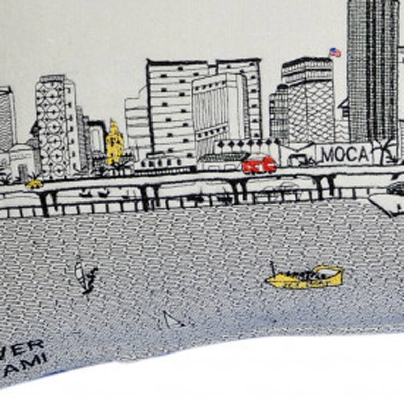 HomeRoots 35" White Miami Daylight Skyline Lumbar Decorative Pillow