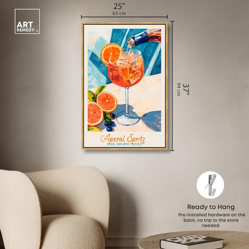 Aperol Spritz Recipe Poster Canvas by Art Remedy