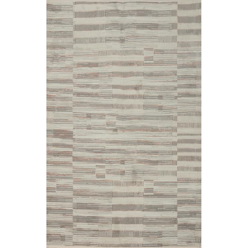 Machine Made Oriental Polyester Carpet Modern Geometric Multi-Colored Modern Area Rug - 7' 5'' X 5' 2''