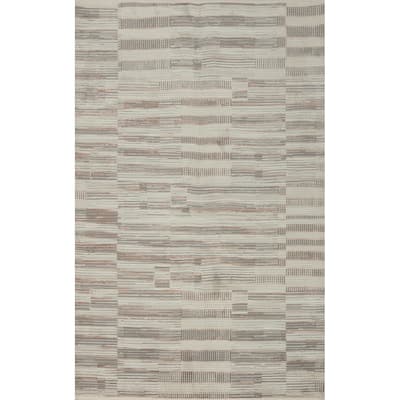 Machine Made Oriental Polyester Carpet Modern Geometric Multi-Colored Modern Area Rug - 7' 5'' X 5' 2''