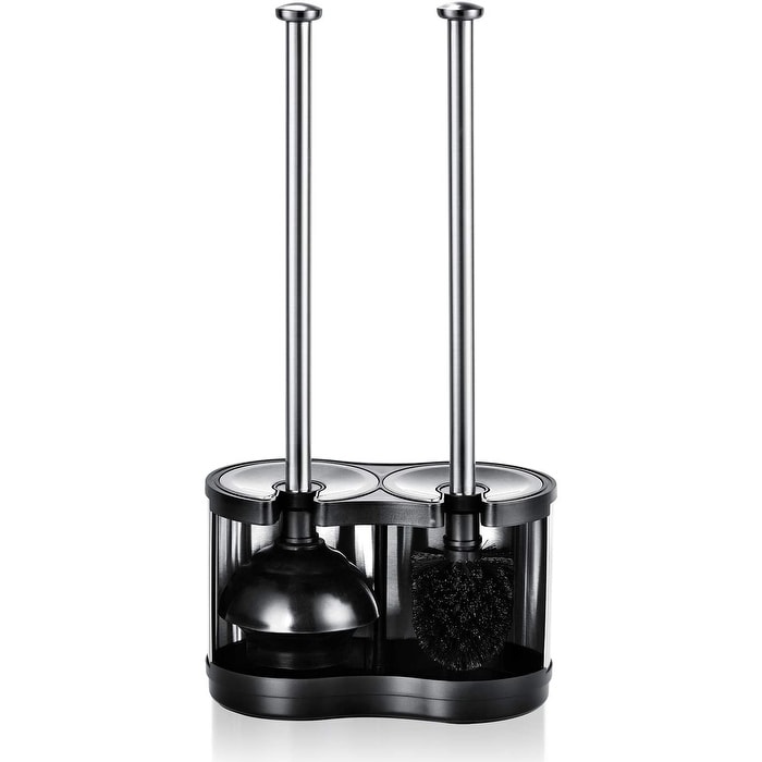 UMIEN™ Toilet Brush and Plunger Set - Stainless Steel Plunger and Toilet  Brush Combo with Freestanding Canister - Modern and Sleek Bathroom Cleaning