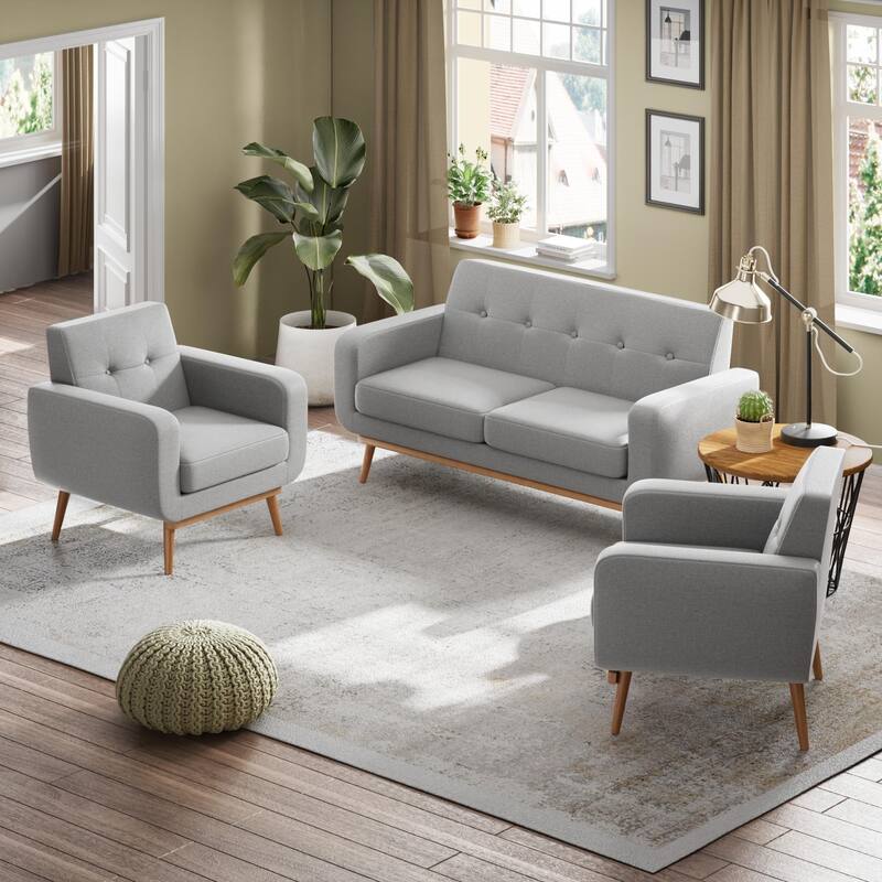 HUIMO Sofa Couch for Two People Tufted Fabric Upholstered Sofa