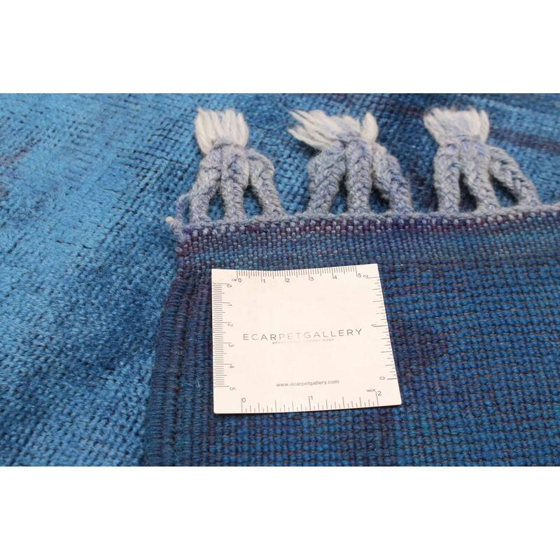 ECARPETGALLERY Hand-knotted Color Transition Blue Wool Rug - 2'6 x 8'8