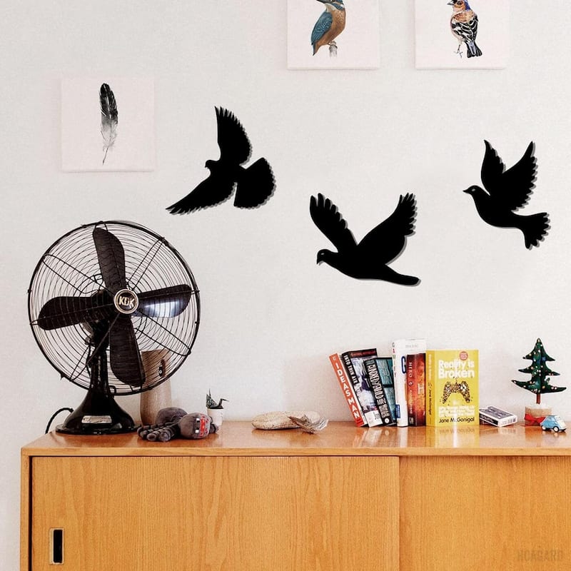 Birds Metal Wall Art Set of 3 - Wall Decor