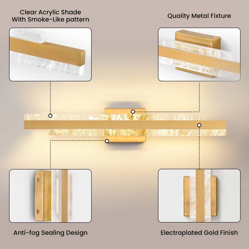 Modern Bathroom Vanity Light 24 inch Dimmable LED Bath Bar Light Fixtures Over Mirror - Wall Sconce