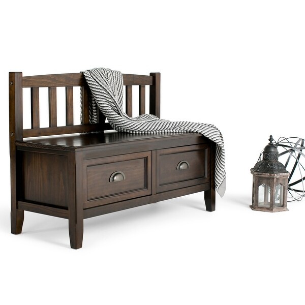Solid wood shop entryway storage bench