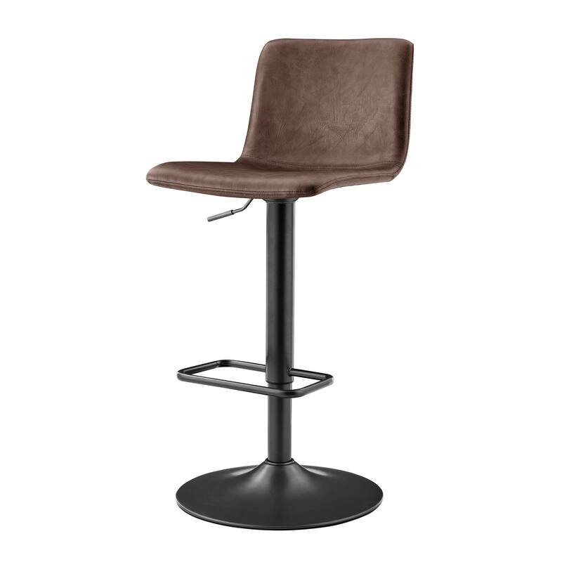 NPD Furniture Bruce Faux Leather Gaslift Bar Stool (Set of 2) - Toasted Dark Brown