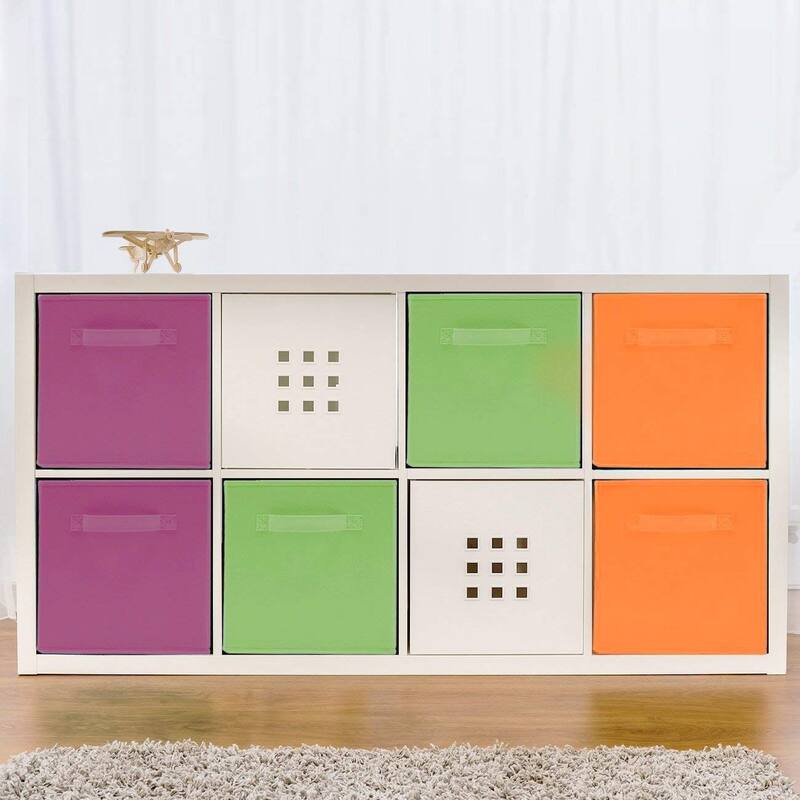 Home Storage Bundle - Drawer and Closet Bins, Purple, Green, Orange (6 Pack)
