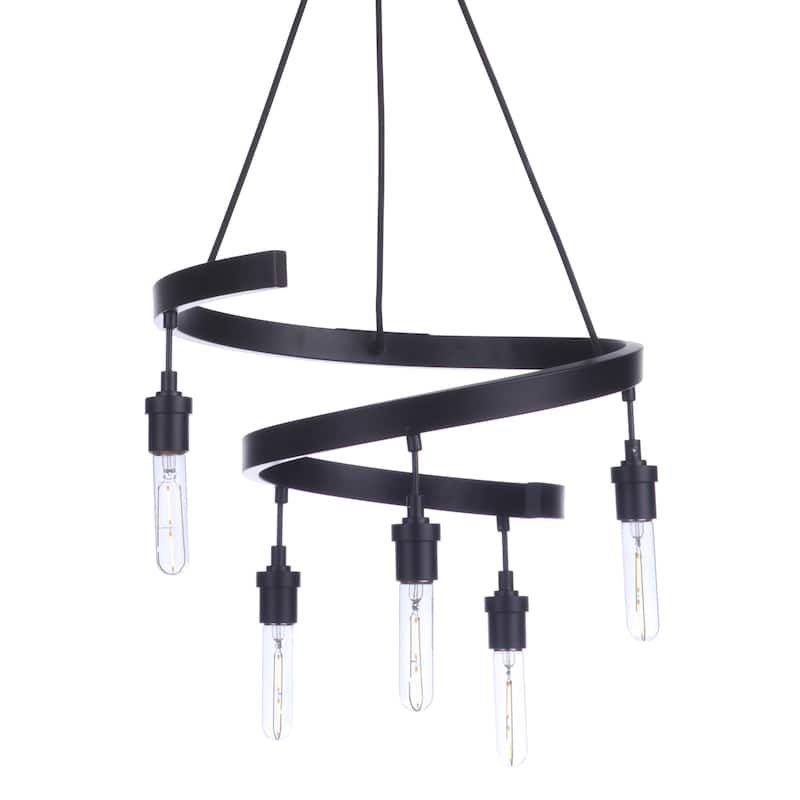 Craftmade 55425 Tranquil 5 Light 17" Wide Abstract Chandelier - Flat Black