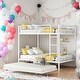 preview thumbnail 1 of 9, Elegant Full Over Full Metal Bunk Bed with Trundle White