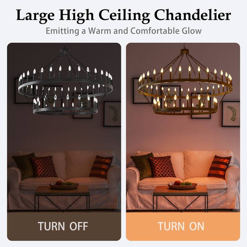 Large Round Classic Chandeliers Modern Farmhouse Chandelier Black Light Fixture