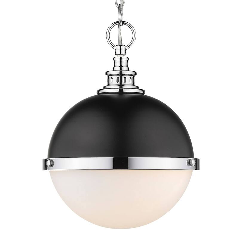Bellevue Lenna 2 Light 12" Wide Pendant - Matte Black / Chrome