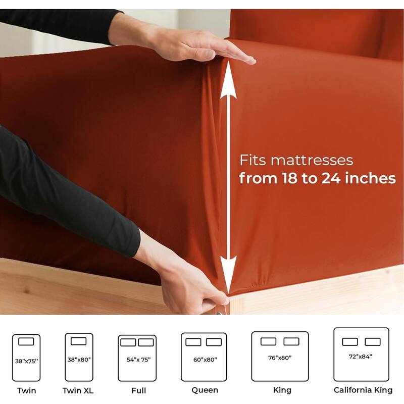 CGK Linens 6 Piece Extra Deep Pocket Microfiber Hotel Luxury Bed Sheets Set