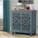 2-door Intricate Traditional Antique Storage Cabinet - Blue
