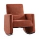 preview thumbnail 1 of 5, Julia 29.5"W Modern Solid Wood Nursery Rocking Chair with Lumbar Pillow by HULALA HOME Rust