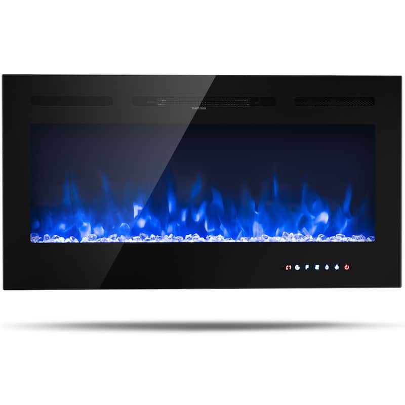 40" Electric Fireplace Heater In-Wall recessed&Wall Mounted 750W/1500W