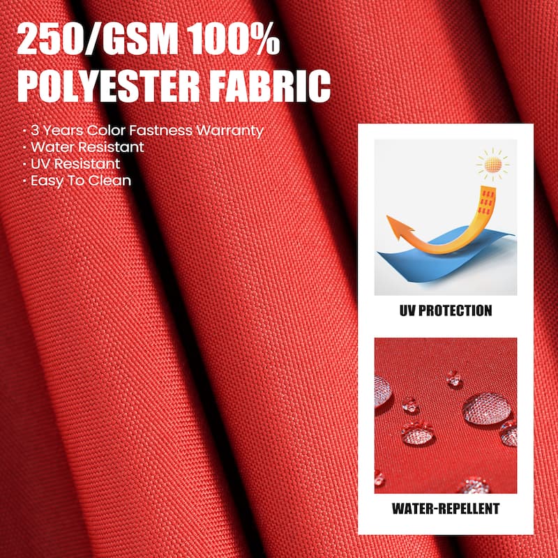 11 x 9 ft Outdoor Rectangular Patio Offset Cantilever Umbrella with 360-degree Rotation and 6 Shade Angles