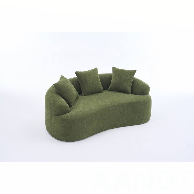 Chenille Fabric Loveseat Sofa