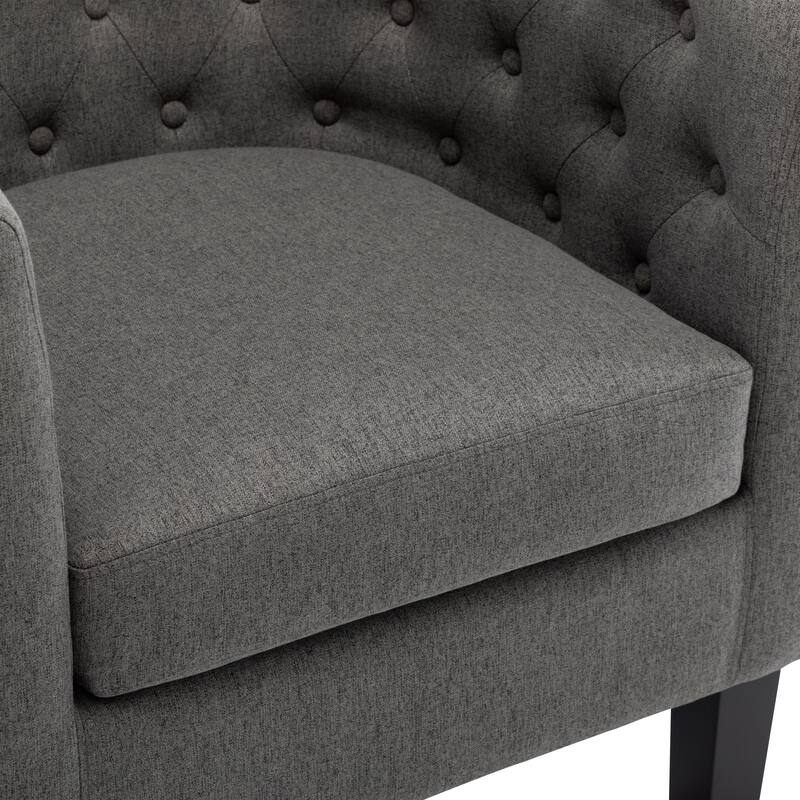 Corvus Oxonia Tufted Fabric Upholstered Club Chair