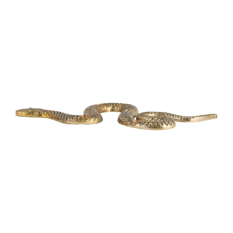 Sagebrook Home Metal, 22" Snake 4Taper Candle Holder, Gold, Novelty, 1"H, Solid Color - 22" x 11" x 1" - 22" x 11" x 1"