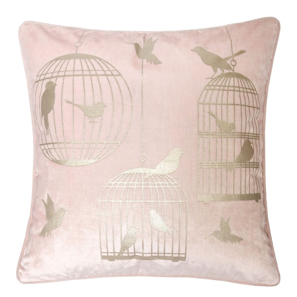 Homey Cozy Foil Print Bird Throw Pillow Cover & Insert
