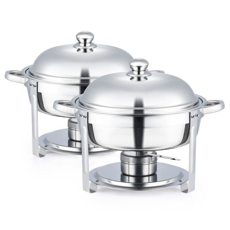 2 Packs Stainless Steel 5 Quarts Round Chafing Dish On Sale Bed