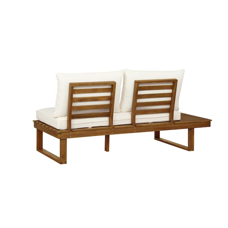 Fisher Teak Acacia Wood Outdoor Left Side/Right Side Loveseat