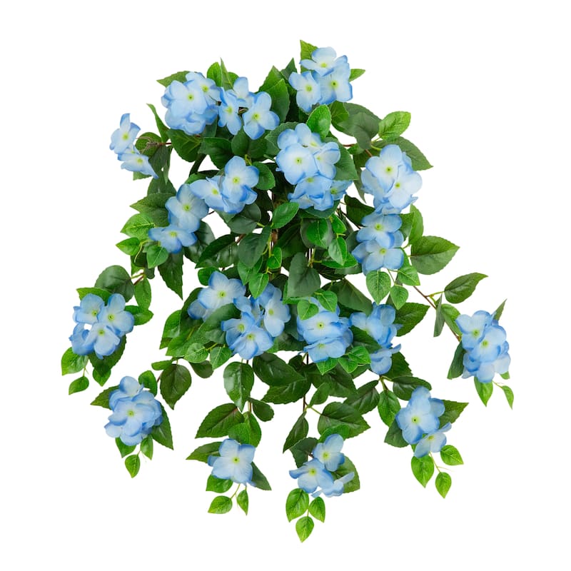 24-in UV Resistant Artificial Hydrangea Hanging Plant - Set of 2