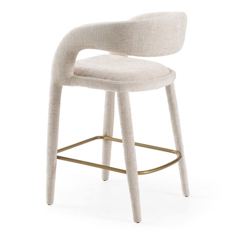 Modrest Faerron Modern Light Grey Fabric Counter Chair