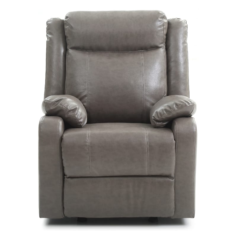 Upholstered Reclining Accent Chair with Padded Arms - 40" - Gray