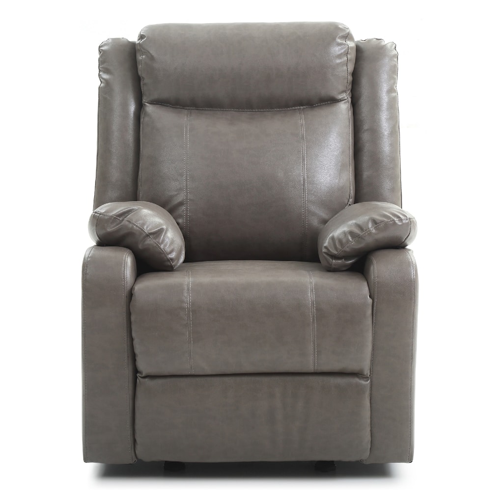 Upholstered Reclining Accent Chair with Padded Arms - 40" - Gray