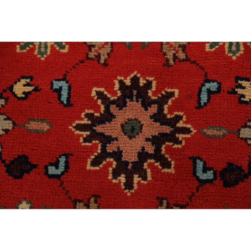 Red Orange Oushak Indian Large Rug Handmade Wool Carpet - 9'10"x 13'10"
