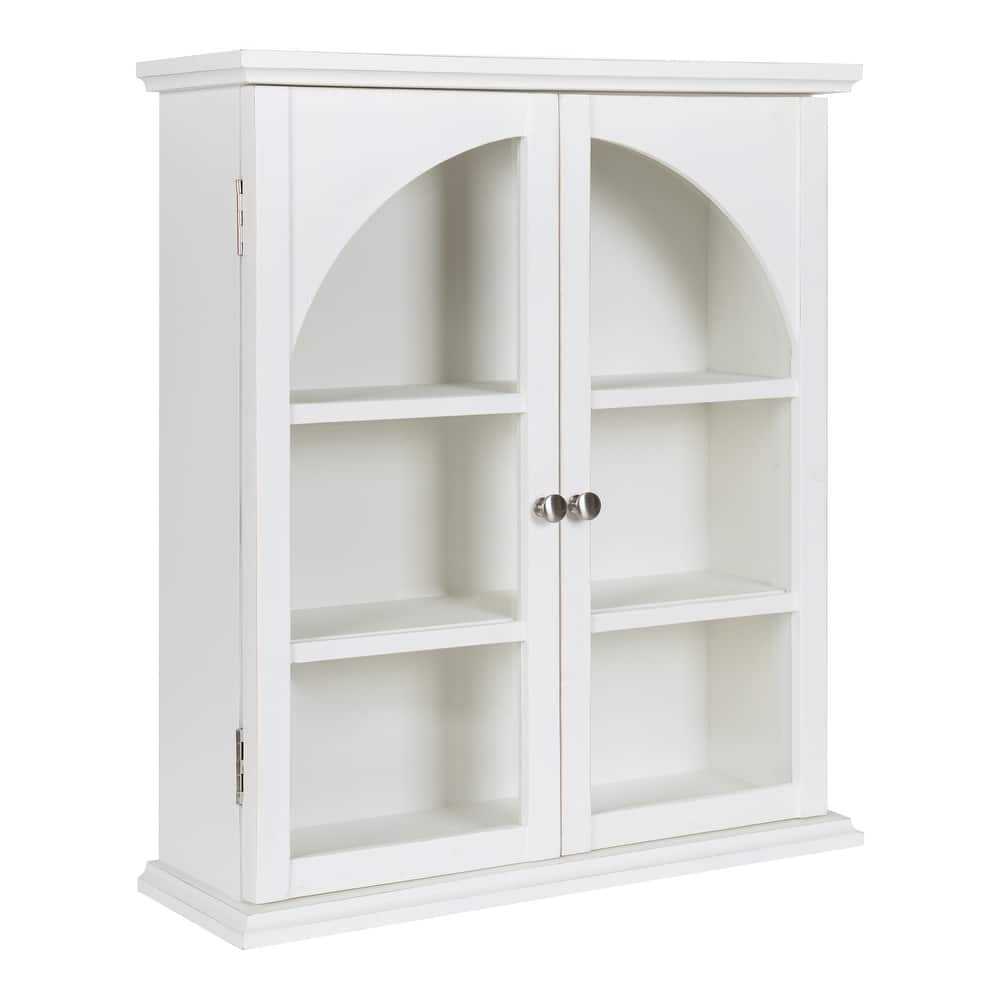 Kate and Laurel Walsted Decorative Wood Arch Cabinet White - 24x8x28