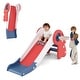 preview thumbnail 1 of 18, Gymax 3 in 1 Toddler Slide w/Basketball Hoop & Basketball Foldable Red