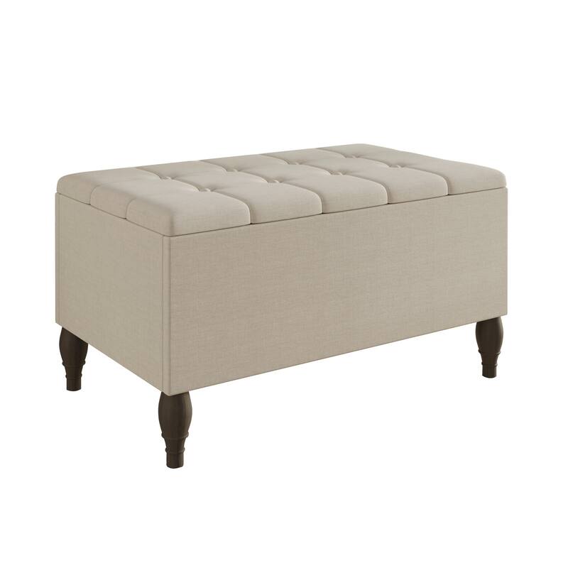 CraftPorch 2 Piece Bedroom Set in Transitional Linen Button Tufted Upholstered Bed