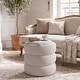 preview thumbnail 4 of 26, Adeco 16" Round Upholstered Storage Ottoman with Wood Lid