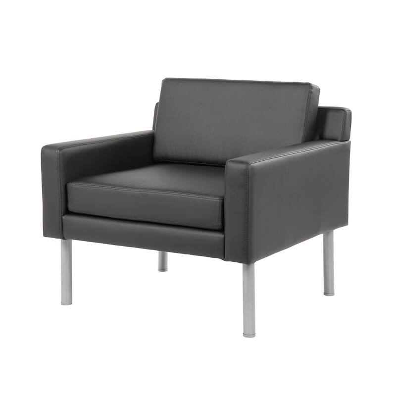 Boss Black Antimicrobial Vinyl Lounge Chair