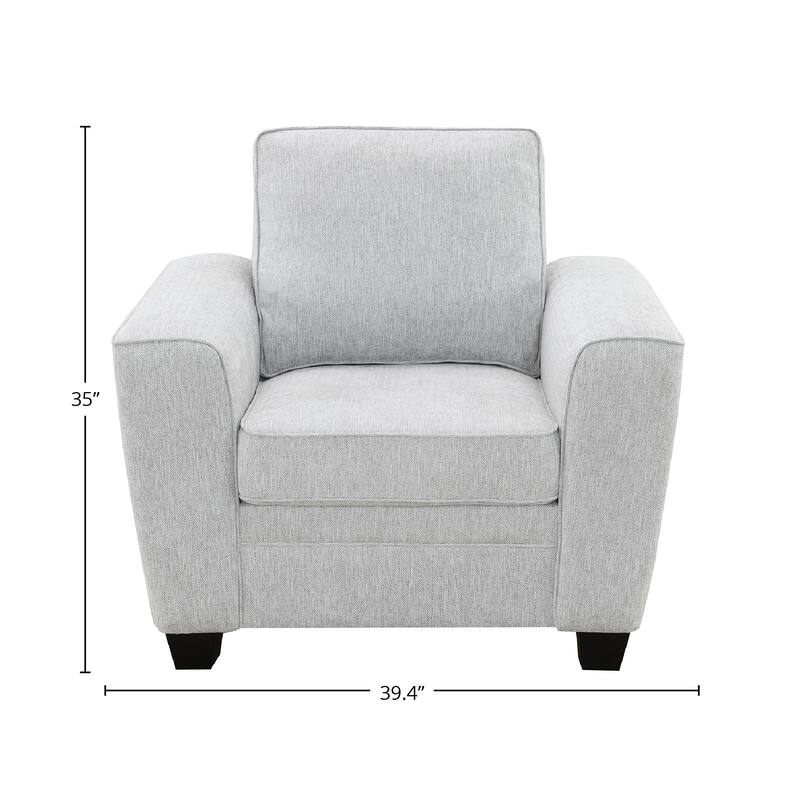 Ashbury 40" Accent Chair, Soft Gray Chenille