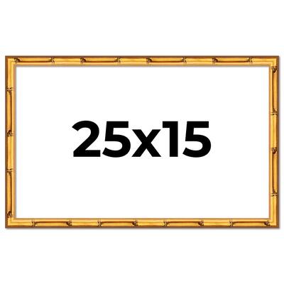 25x15 Frame Gold Bamboo Picture Frame Modern Photo Frame Includes UV Acrylic Shatter Guard Front Acid Free Foam Backing Board